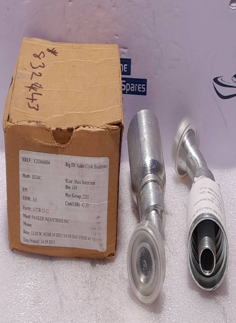 Parker 11778-12-12 Hose Elbow 45 Deg ¾ In