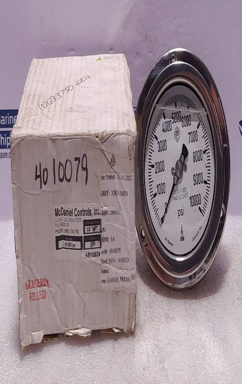 McDaniel Controls 0-1000 PSI 0-70 Bar ¼” NPT Pressure Gauge NOV Shaffer 4005506