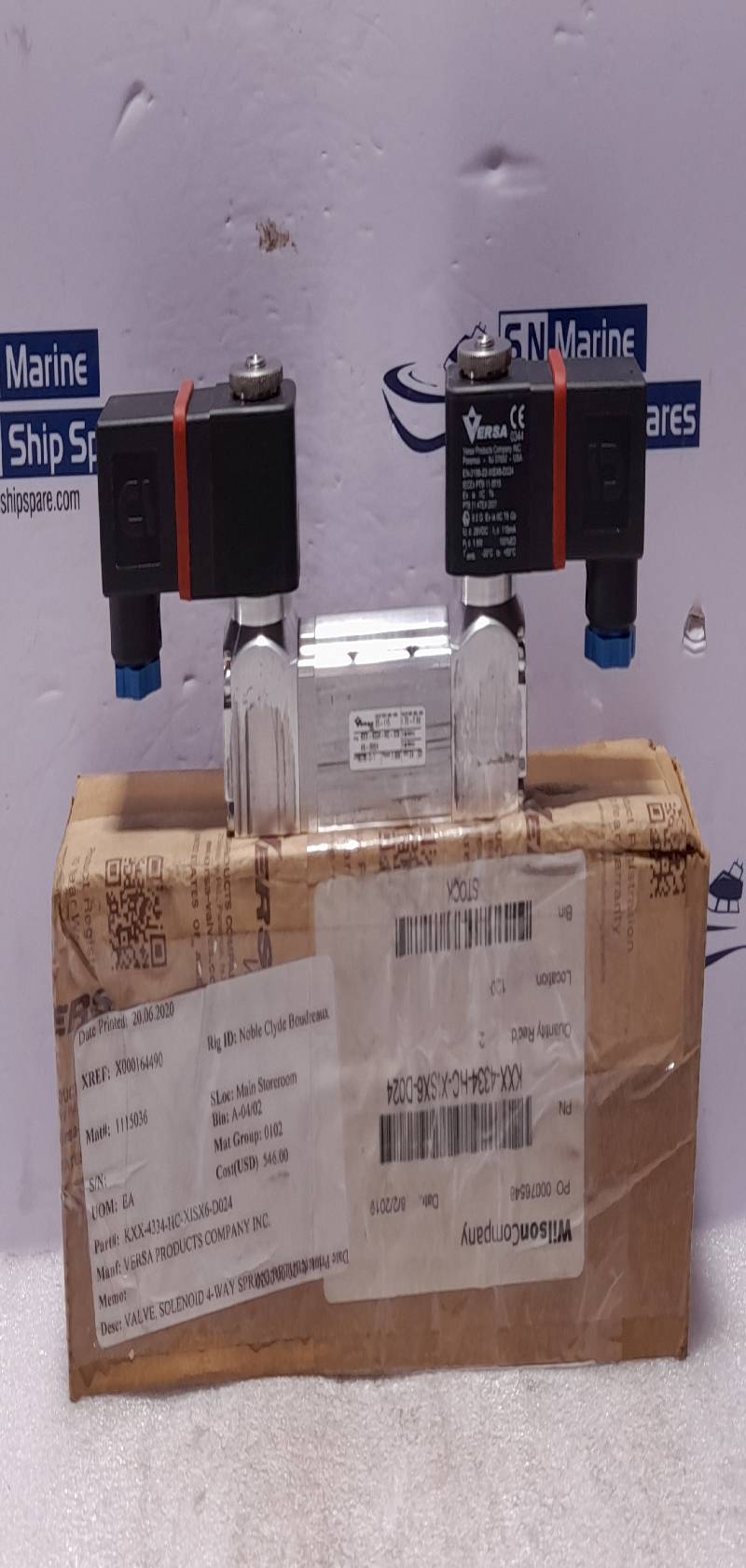 Versa KXX-4334-HC-XISX6-D024 4-Way Valve Alum 24VDC 1.6W PSIG 25-115 Min-Max