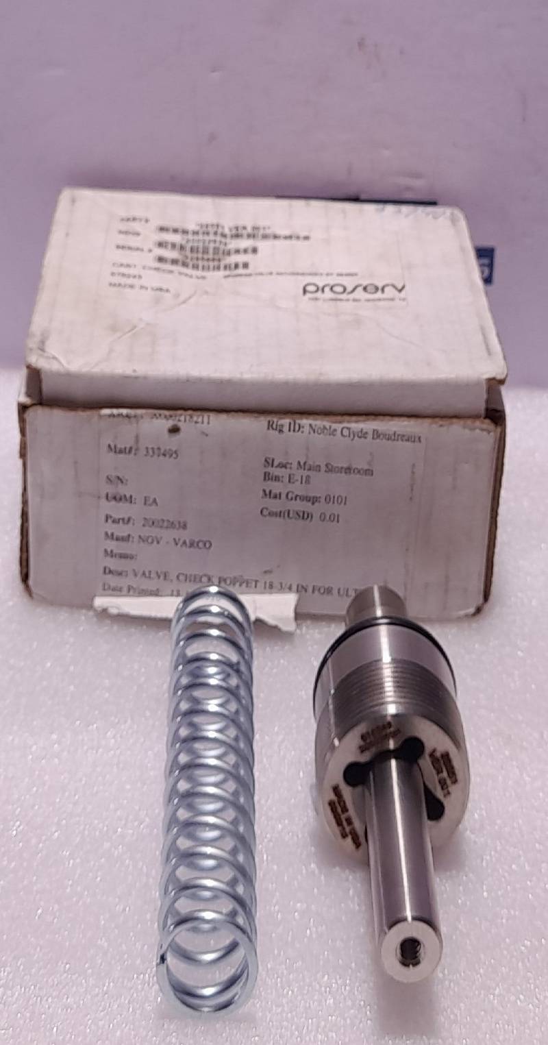 Proserv 28551 Ver 001 Cart. Check Valve Nov 20022638 Check Poppet Valve