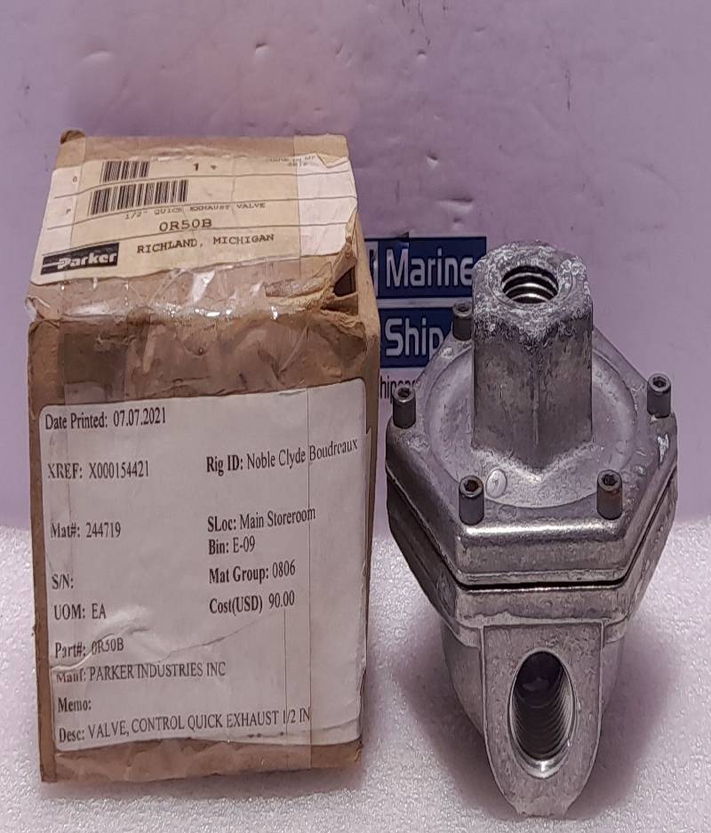 Parker Schrader Bellows 0R50B ½” Quick Exhaust Valve Max PSI 150