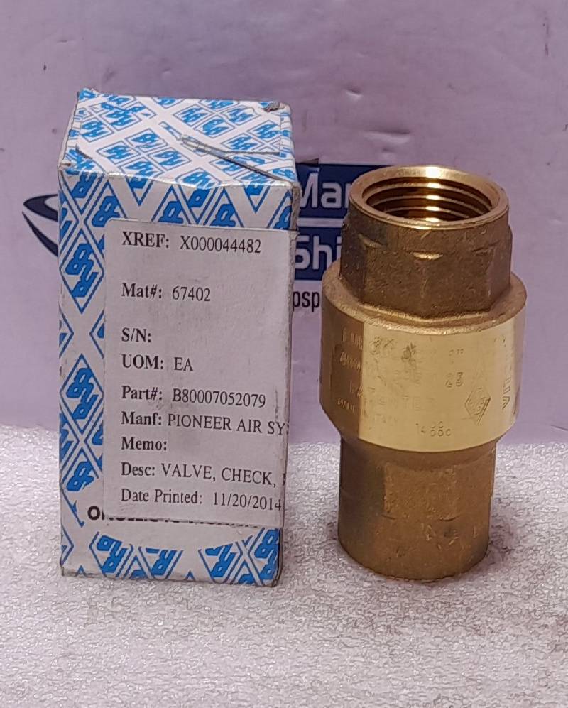 Euroblock 1” 400 WOG DN 25 Check Valve Pioneer Air Systems B8-00070-52079q