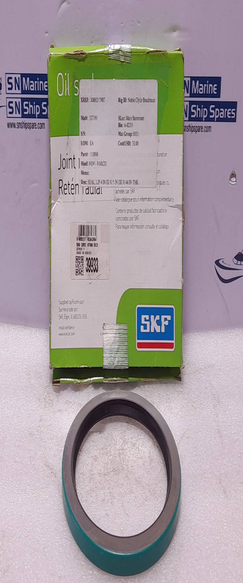 SKF 39933 Oil Seal NOV 115890 Seal