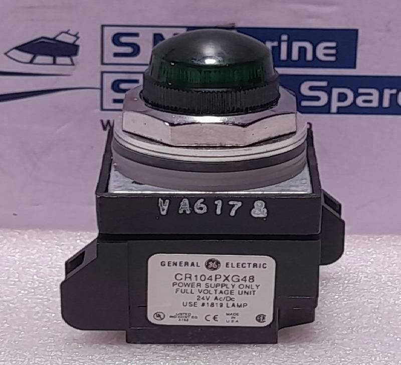 General Electric CR104PXG48 Pilot Green Indicator Lamp NOV 6375290011 24VAC/DC