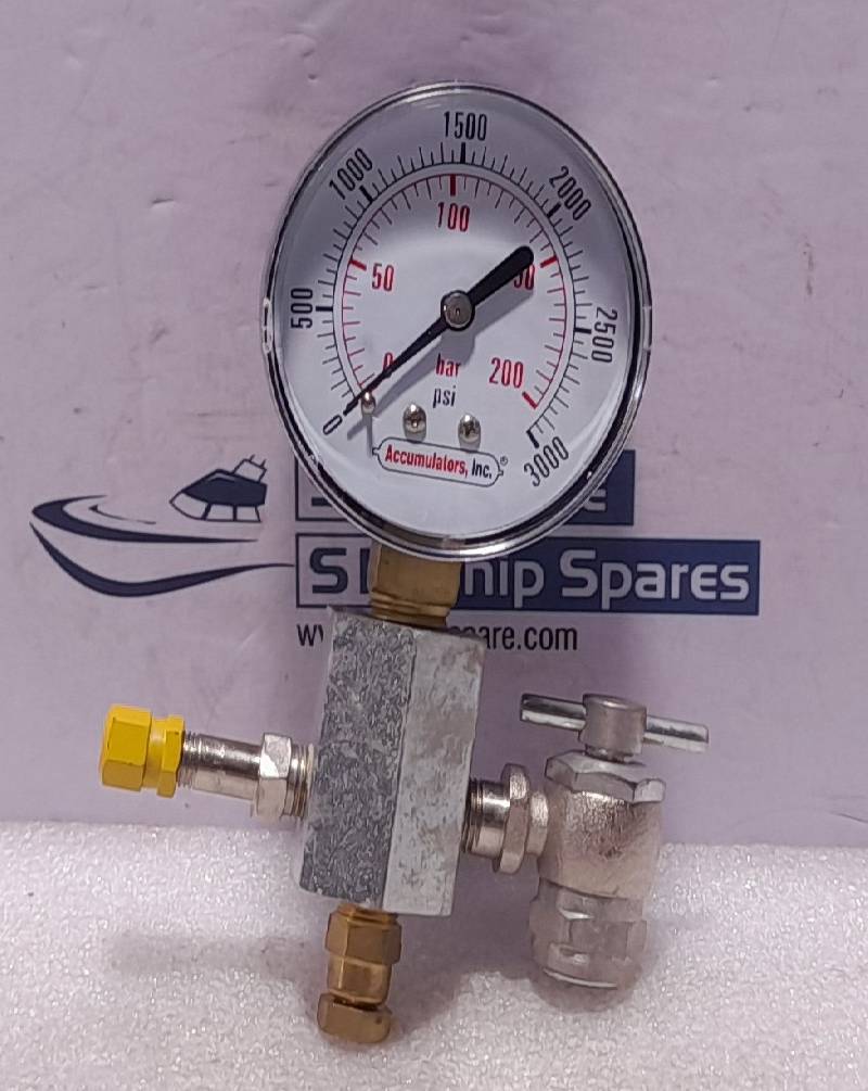 Accumulators AI-CG3-313 Gauge And Head Assembly NOV Shaffer 1700002 0-200Bar 0-3000PSI