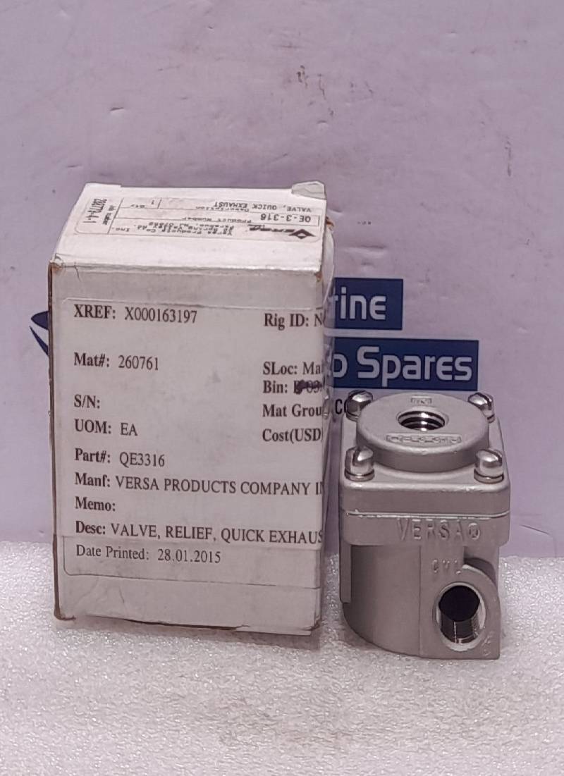Versa QE-3-316 Quick Exhaust Valve NOV 7500479 QE3316