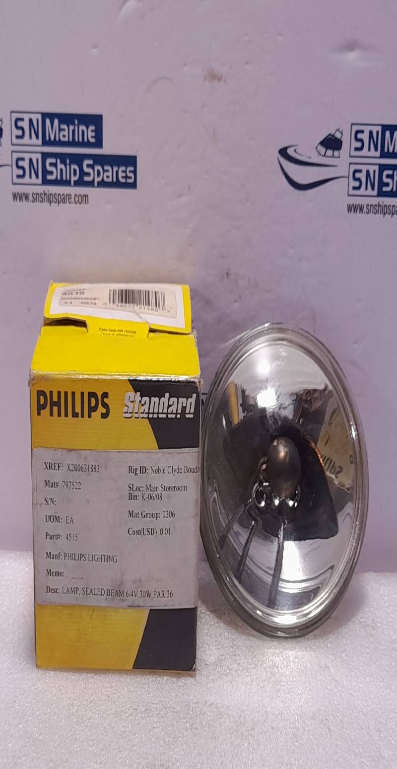 Philips 4515 Incandescent 6.4V 30W Sealed Beam Lamp
