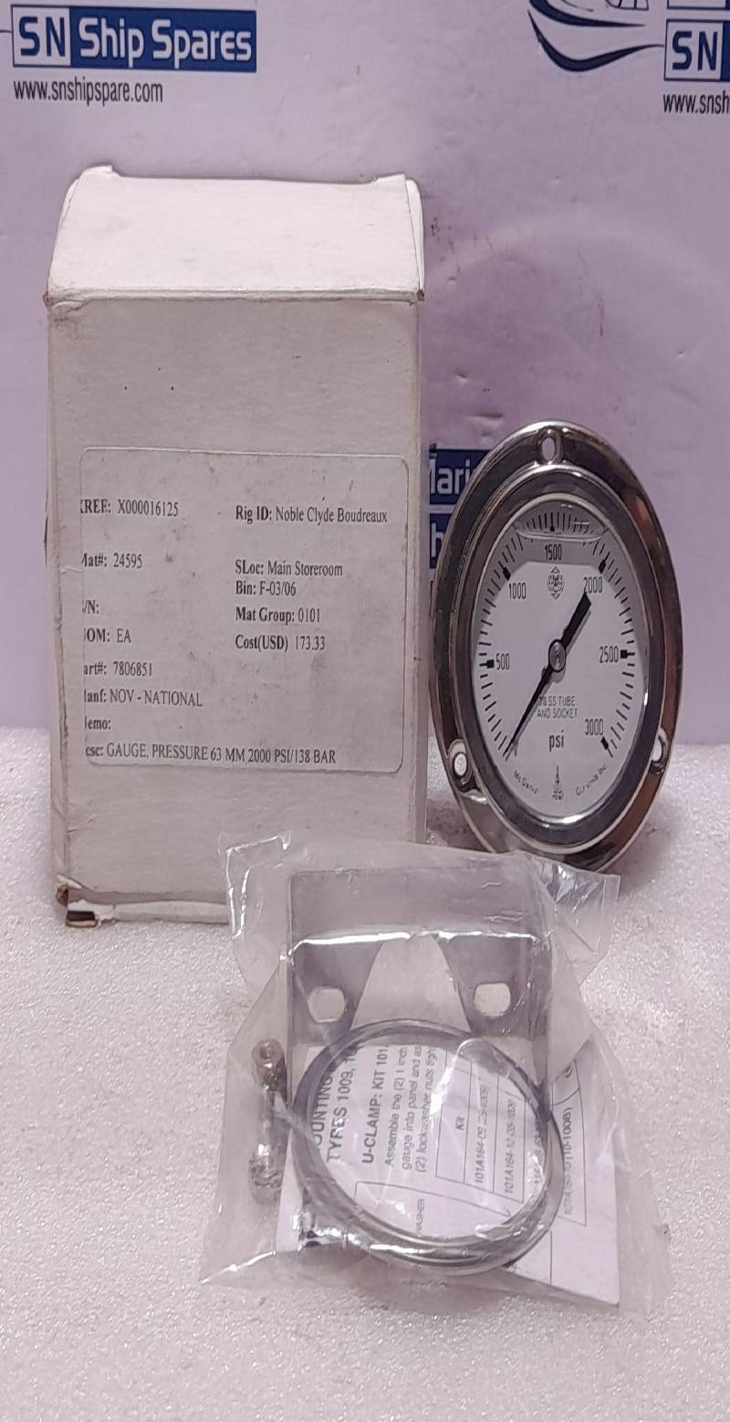 McDaniel Controls 0-3000 PSI Pressure Gauge