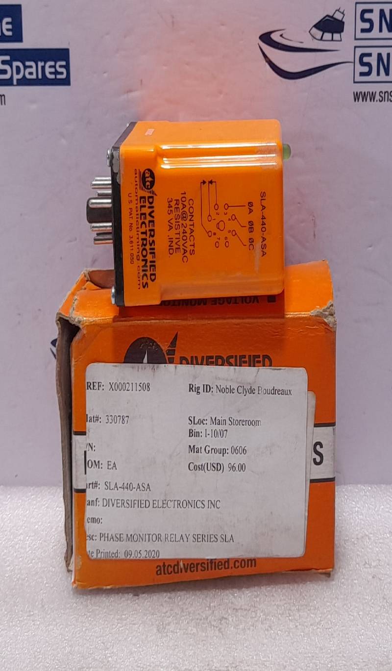 ATC Diversified Electronics SLA-440-ASA Phase Monitor Relay SLA440ASA