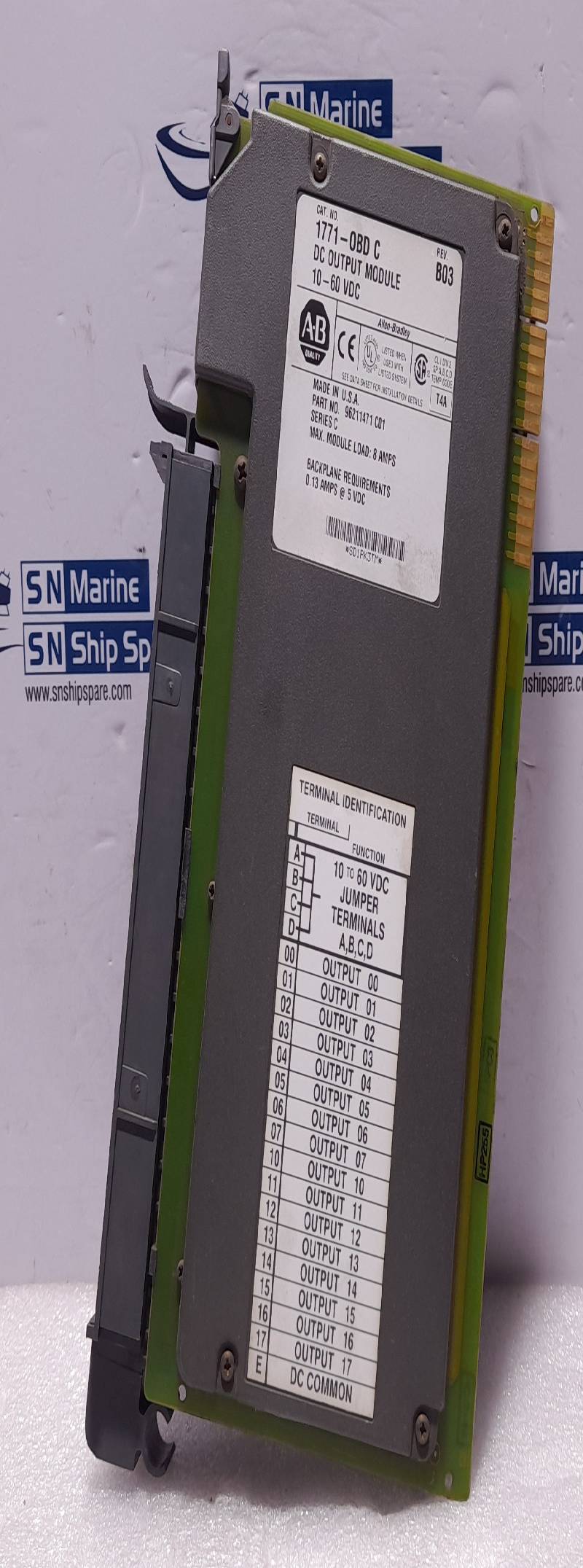 Allen Bradley 1771-OBD C Rev B03 DC Output Module 10-60 VDC 96211471 C01 Ser C