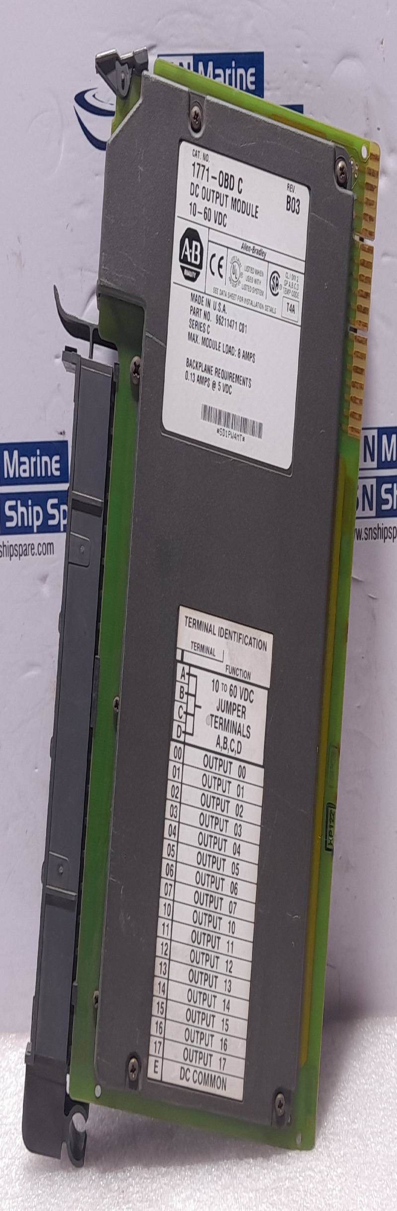 Allen Bradley 1771-OBD C Rev B03 DC Output Module 10-60 VDC 96211471 C01 C