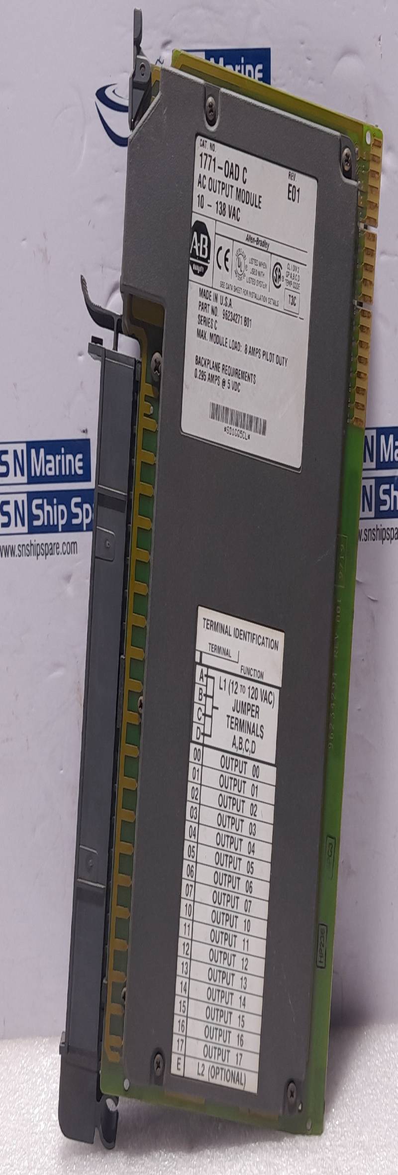 Allen Bradley 1771-OAD C Rev E01 AC Output Module 10-138VAC 96234271 B01 Ser C