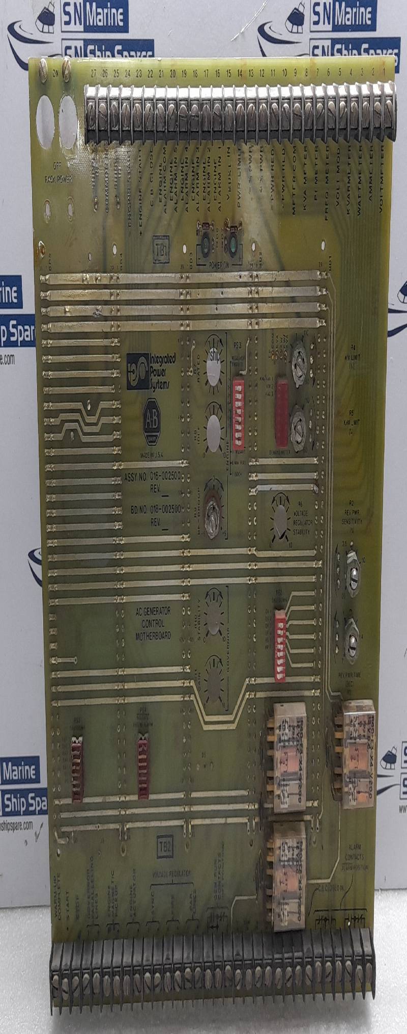 Integrated Power Systems IPS 016-002500 PCB 018-002500 AC Generator Control Motherboard