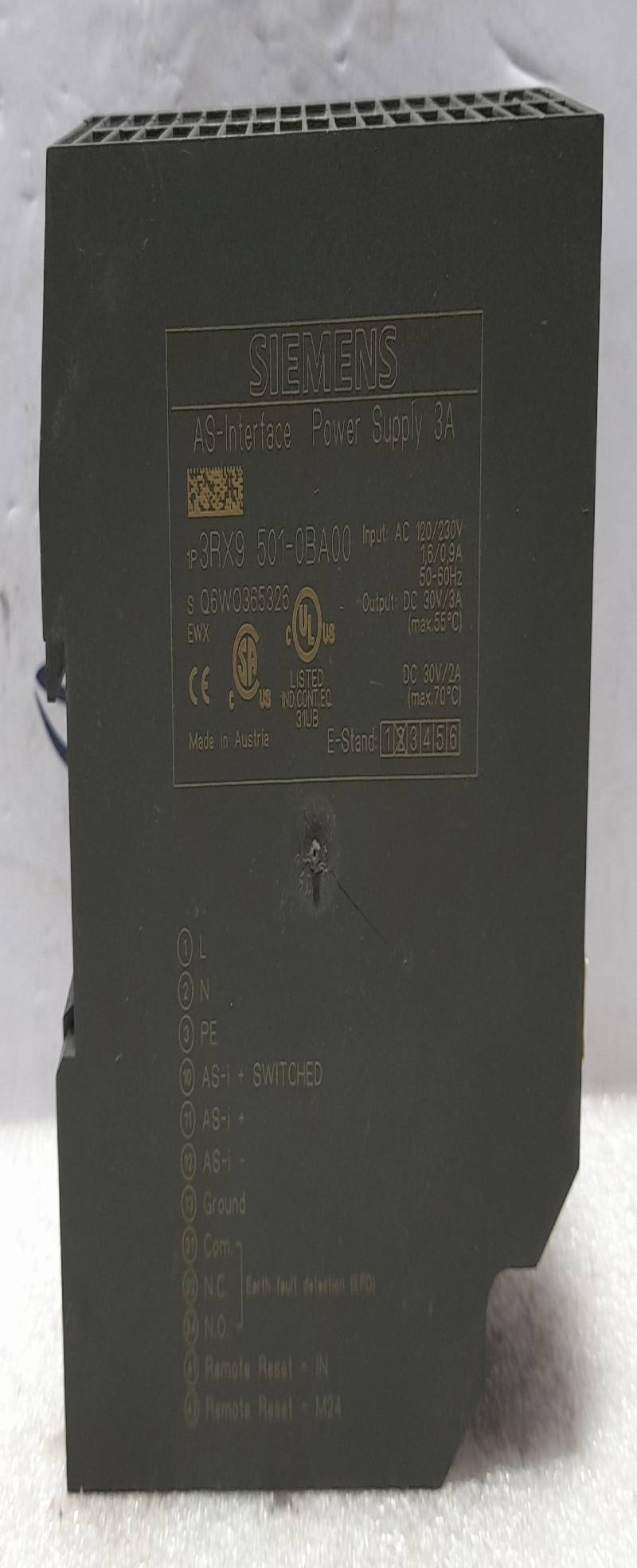 Siemens 3RX9 501-0BA00 AS-Interface Power Supply AC 120/230V 50/60Hz