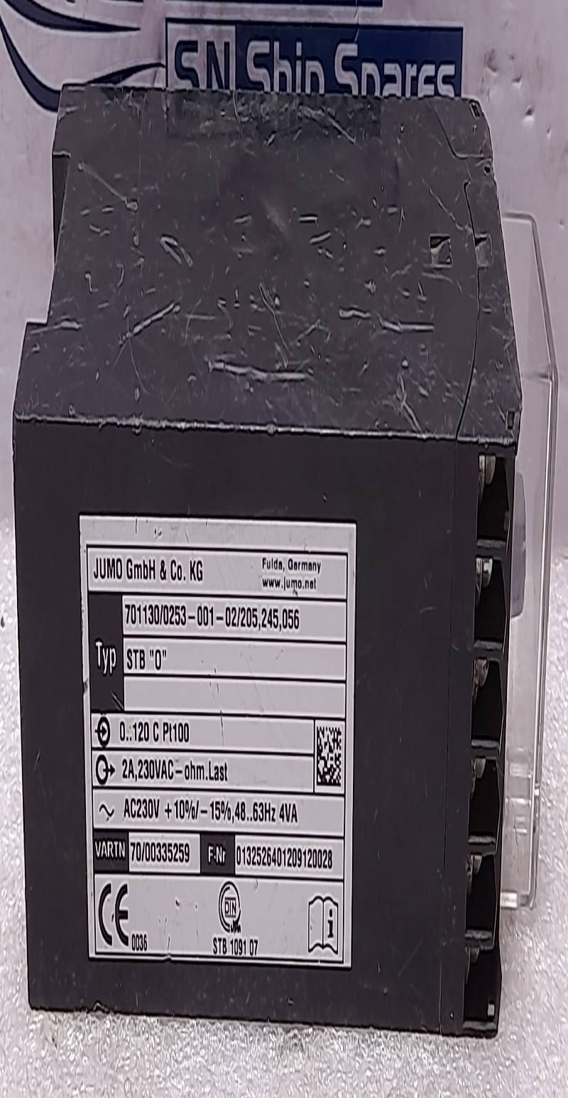 JUMO 701130/0253-001-02/205,245,056 Temperature Limiter Type: STB O 0..120 C Pt1