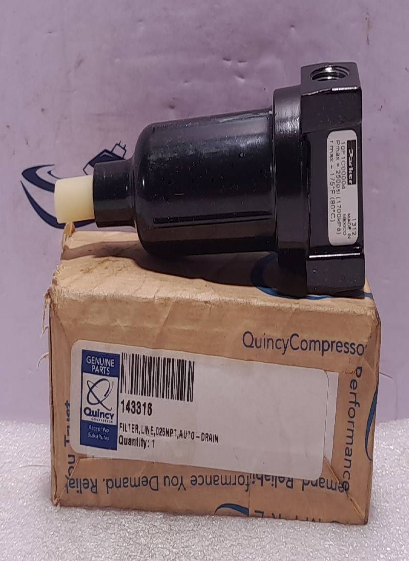 Parker 10F1C00004 Automatic Inline Filter 025NPT Quincy Compressor 143316