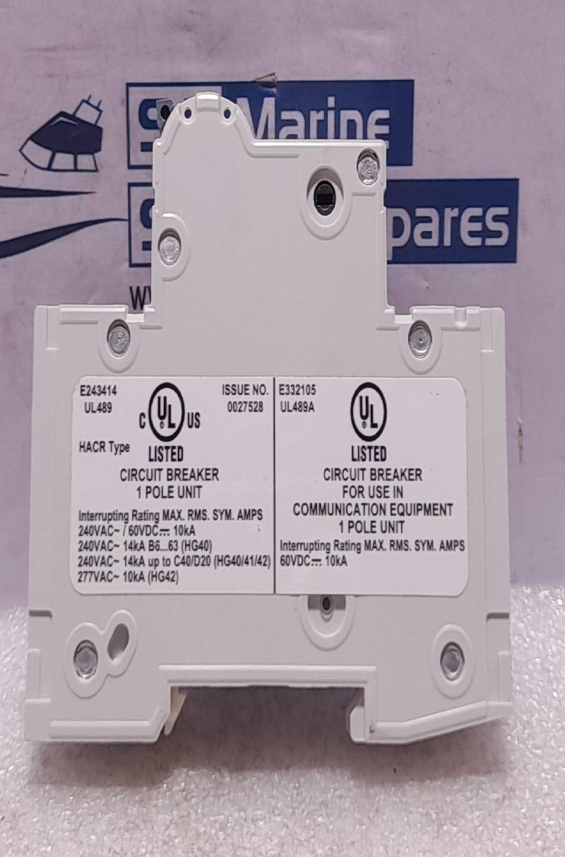 Siemens 5SJ4111-7HG40 Miniature Circuit Breaker Type: HSJ 40C 1Pole W2T276617
