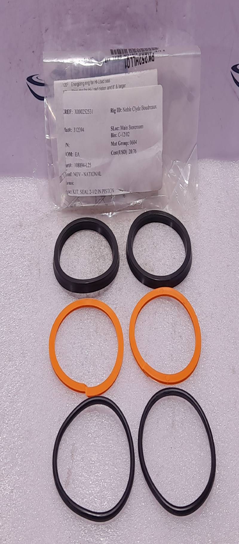 Parker PK252HLL01 2 ½” Bunan Piston Seal Kit