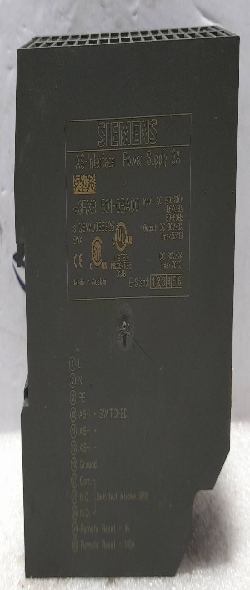 Siemens 3RX9 501-0BA00 AS-Interface Power Supply AC 120/230V 50/60Hz