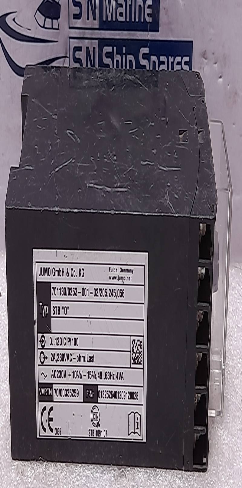 JUMO 701130/0253-001-02/205,245,056 Temperature Limiter Type: STB O 0..120 C Pt1