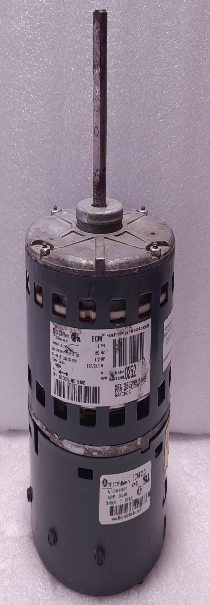 General Electric 5SME39HL 0252 1/2HP Motor 1PH 60Hz 120/240V Class B
