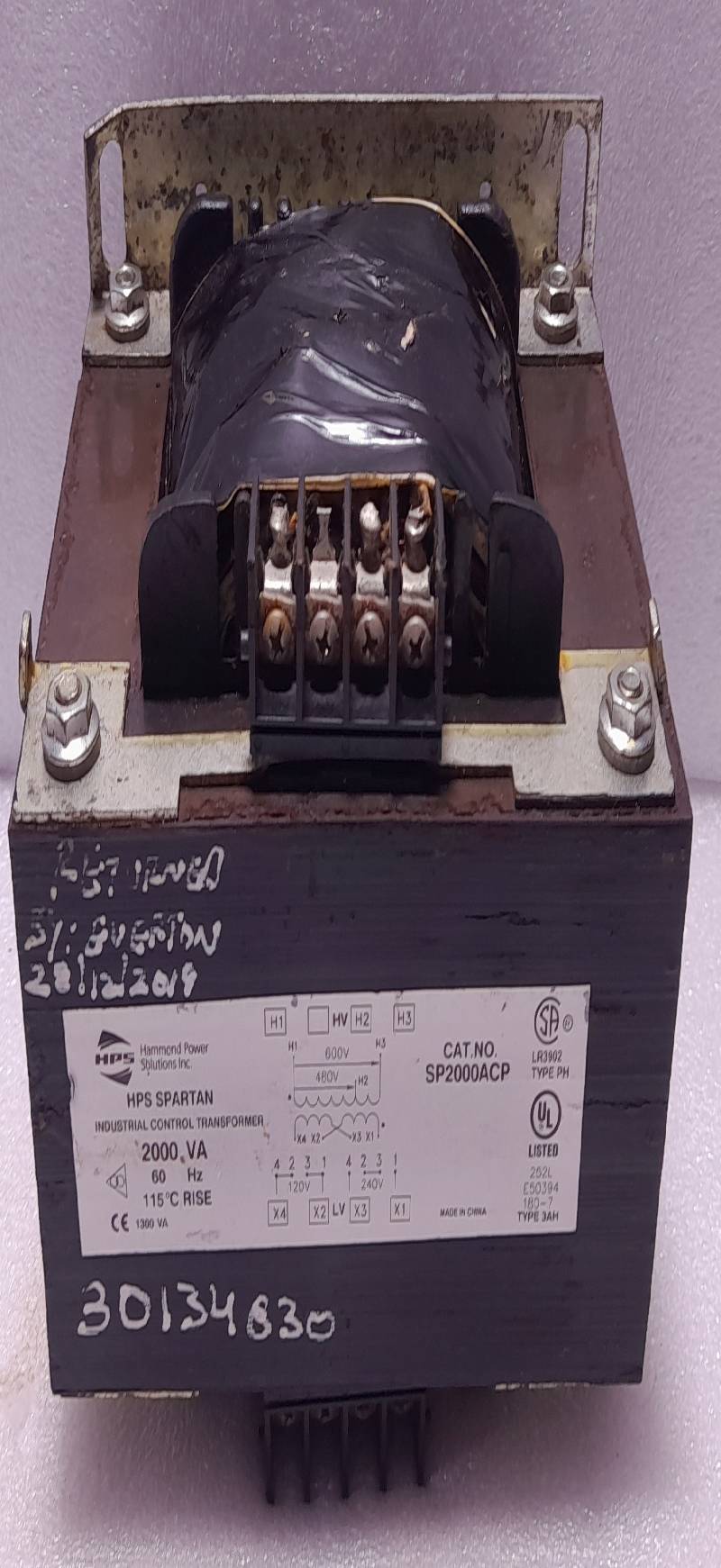 Hammond Power SP2000ACP Industrial Control Transformer 2000VA 60Hz 115°C Rise Type: 3AH