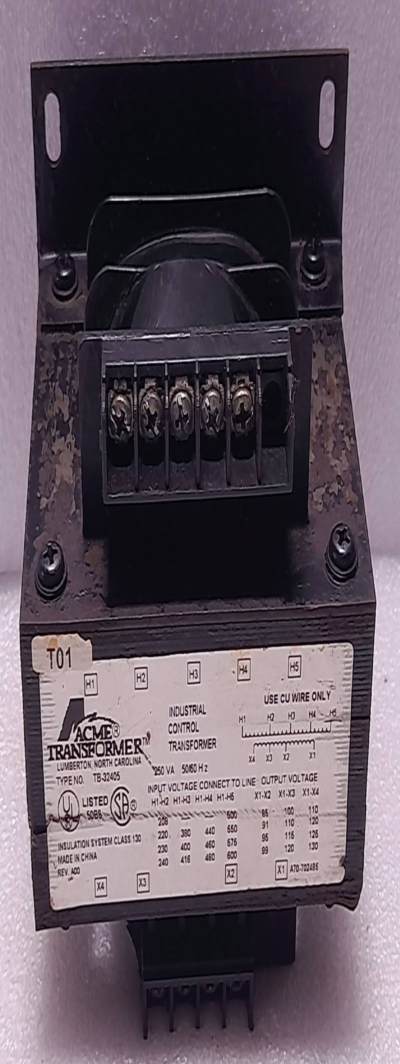 ACME Transformer TB-32405 Industrial Control Transformer 250VA 50/60Hz REV A00