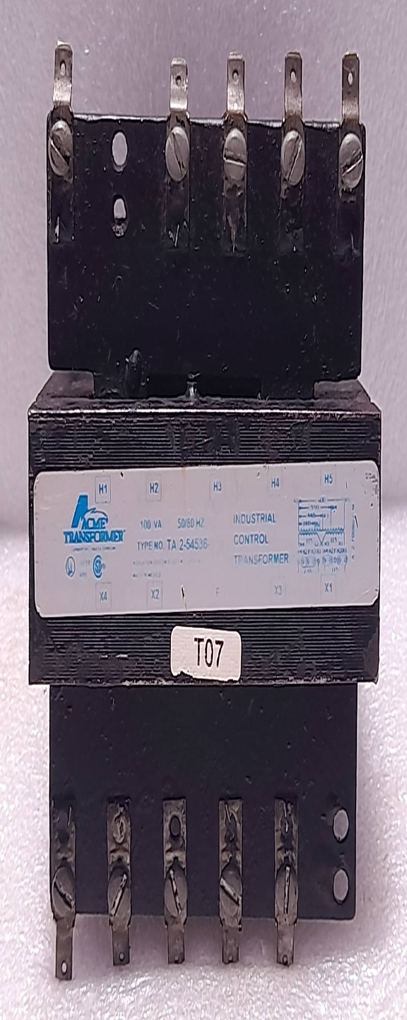 Acme Transformer TA 2-54536 Industrial Control Transformer 100VA 50/60Hz