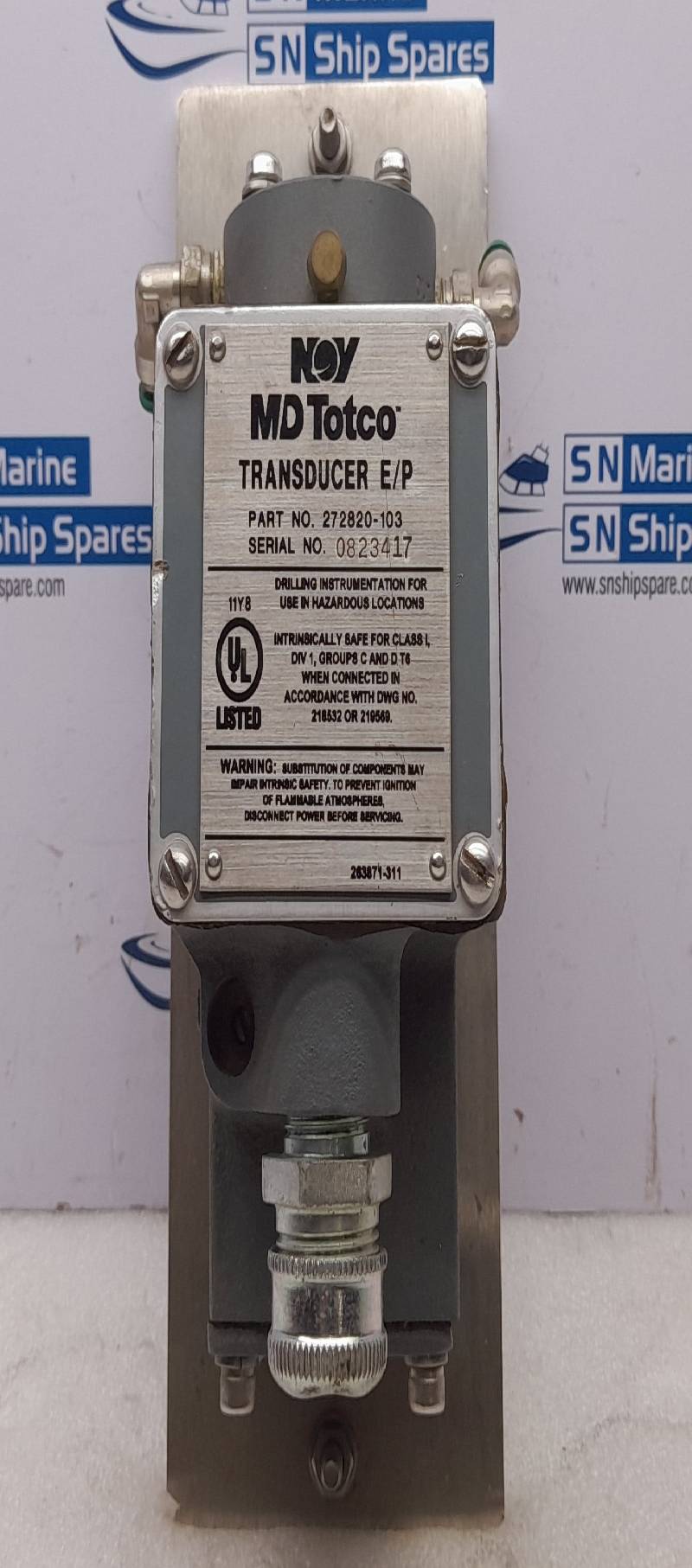 Siemens 77-3A Transducer E/P 0-4Ma 3-15 Psig NOV MD Totco 272820-103