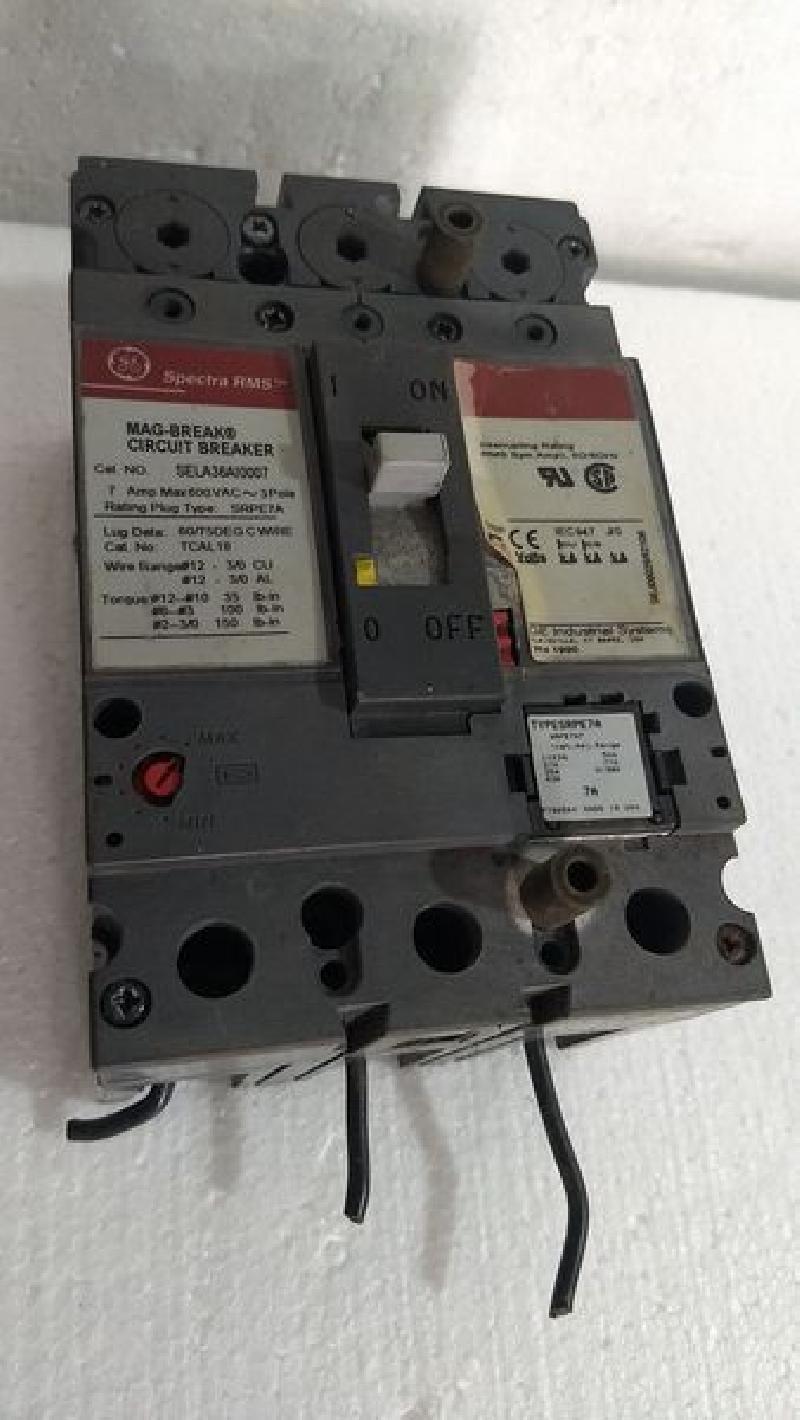 Spectra RMS GE SELA36AI0007 Mag-Break 7Amp 600VAC 3 Pole Circuit Breaker -SRPE7A