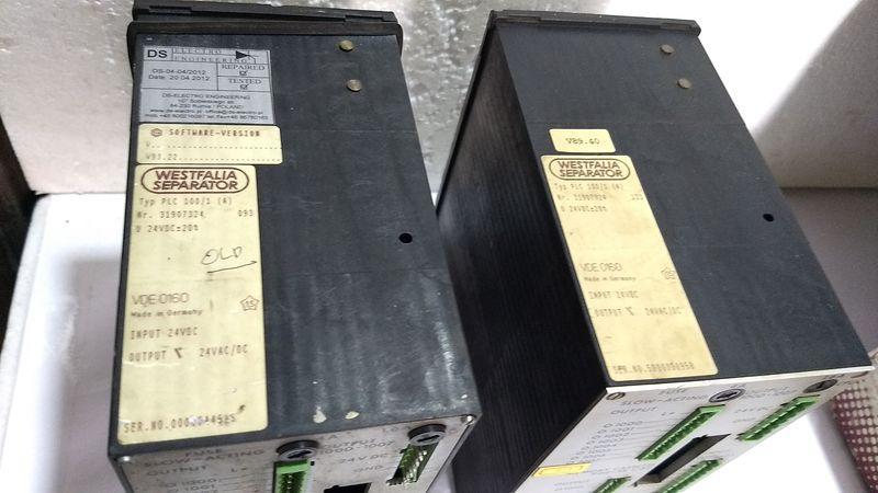 Westfalia Separator PLC 100/1  (A) 24VDC+-20%- VDE0160 Germany 31907324 -2pc lot