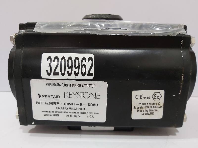 Keystone MRP-009U-K-S60 Pneumatic Rack & Pinion Actuator 120-Psi MRP009UKS60 