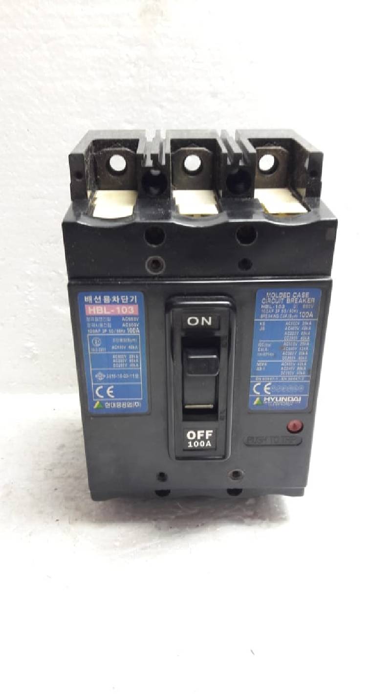 Hyundai HBL-103 Molded Case Circuit Breaker 3P 100A FC