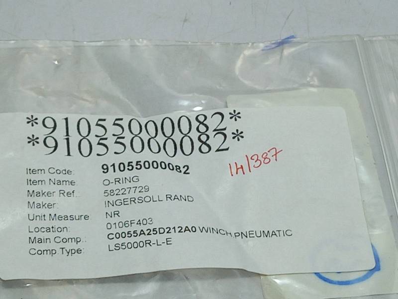 INGERSOLL RAND 58227729  O-RING  WINCH PNEUMATIC 
