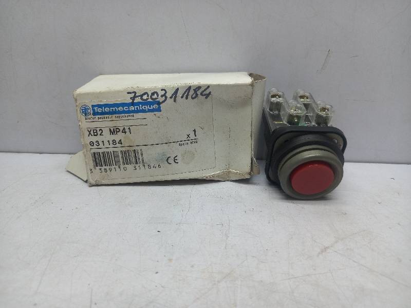 Telemecanique  XB2 MP41  Booted Pushbutton Red