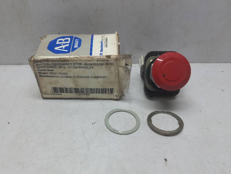 Allen-Bradley 800T-FX D4  Mushroom Head Push Button  Type 4,13  600V max.