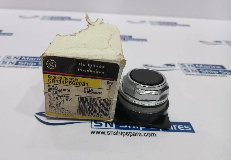 General Electric CR104PBG00B1 Standard Pushbutton Less Contact Black Button