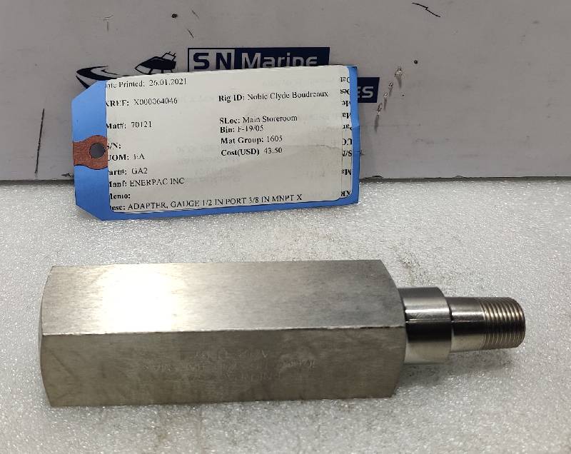 Enerpac GA2 Gauge Adapter 1/2IN Port 3/8IN MNPT