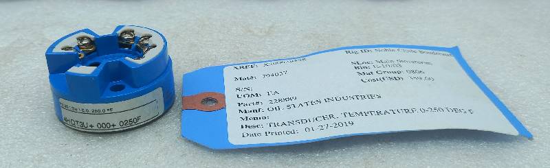 Weed Instruments 4HQT3U+000+0250F Temperature Transducer 0-250 DEG F Oil States 228889