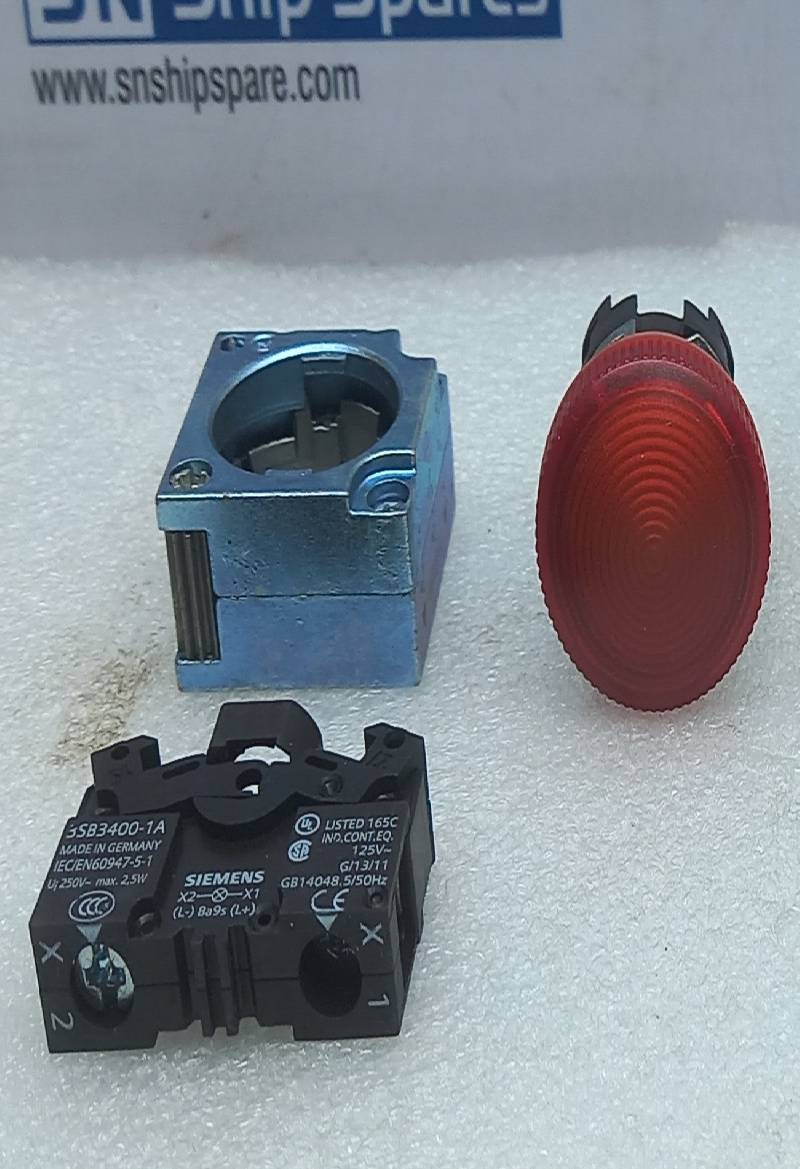 Siemens 3SB3 604-6BA20 Red Indicator Light With Lens