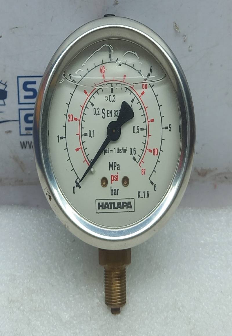 Hatlapa 0-6 Bar Menometer Pressure Gauge KL1,6 0-87 PSI 0-0.6MPa