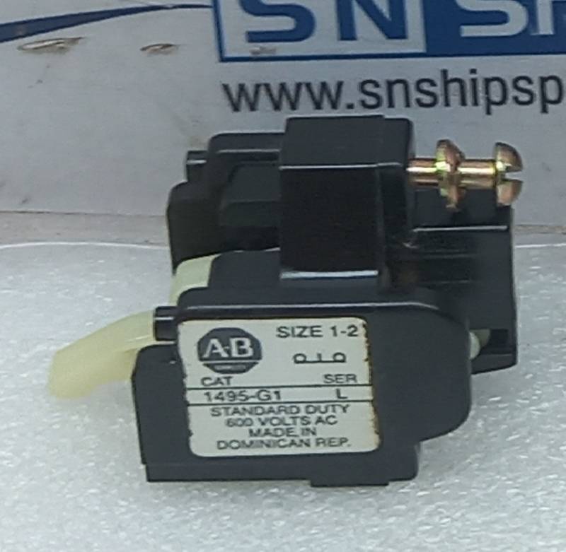 Allen-Bradley 1495-G1 Auxiliary Contact Block Ser L 600 Volts Size: 1-2