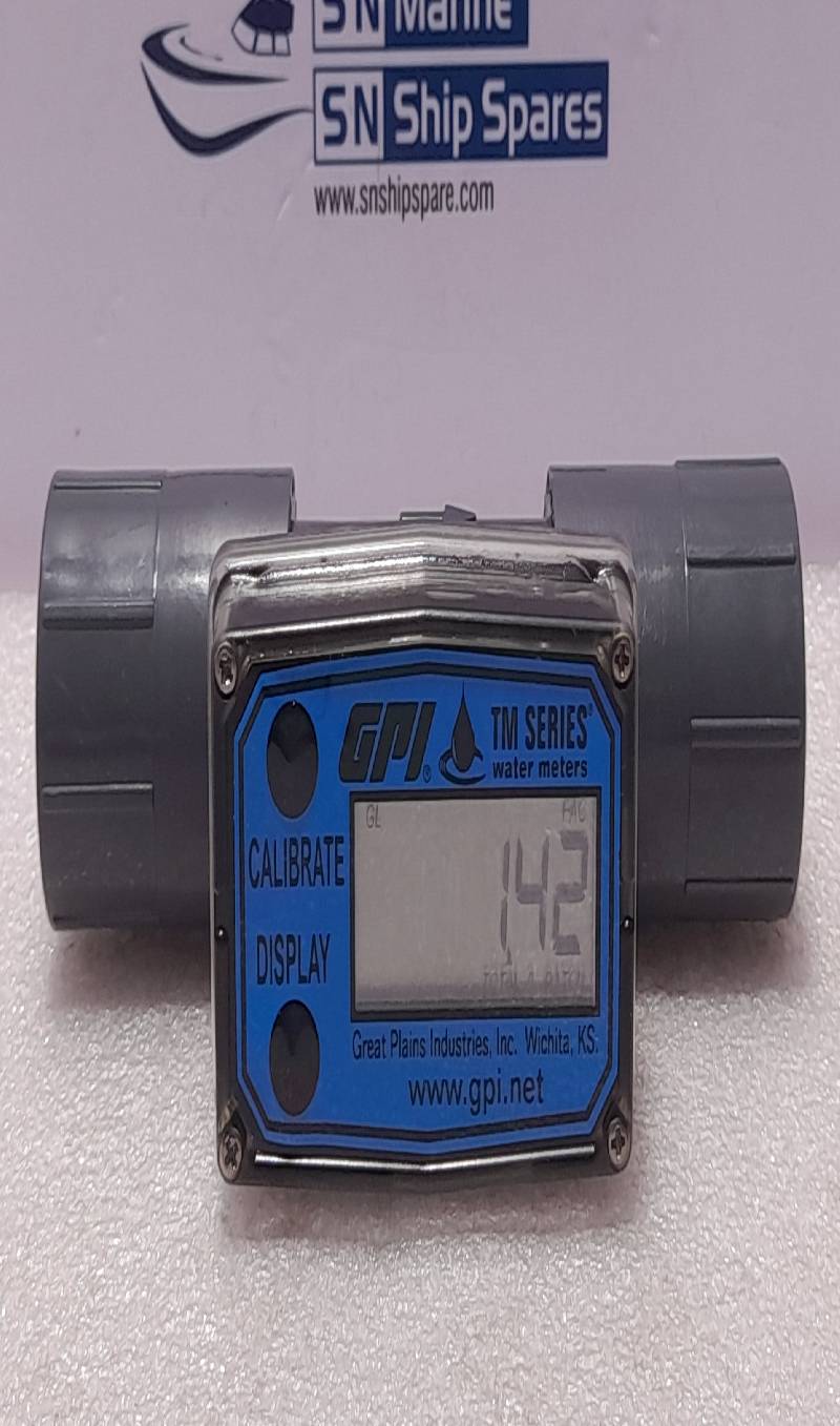 Great Plains GPI TM Series Water Meter TM100-N Water Flowmeter 1In PVC With NPT Connection 