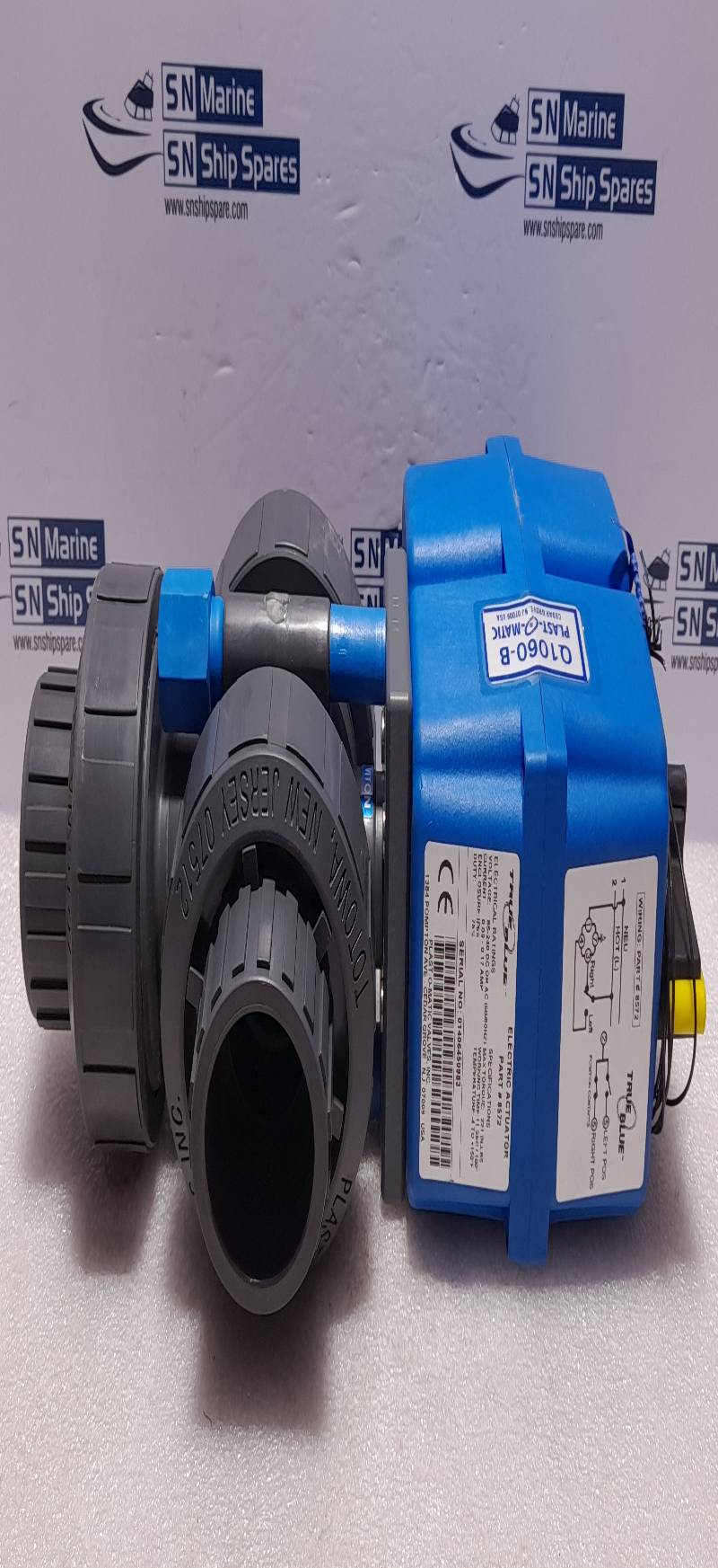 Plast-O-Matic Q1060-B Electric Actuated Valve True Blue 8572 Electric Actuator