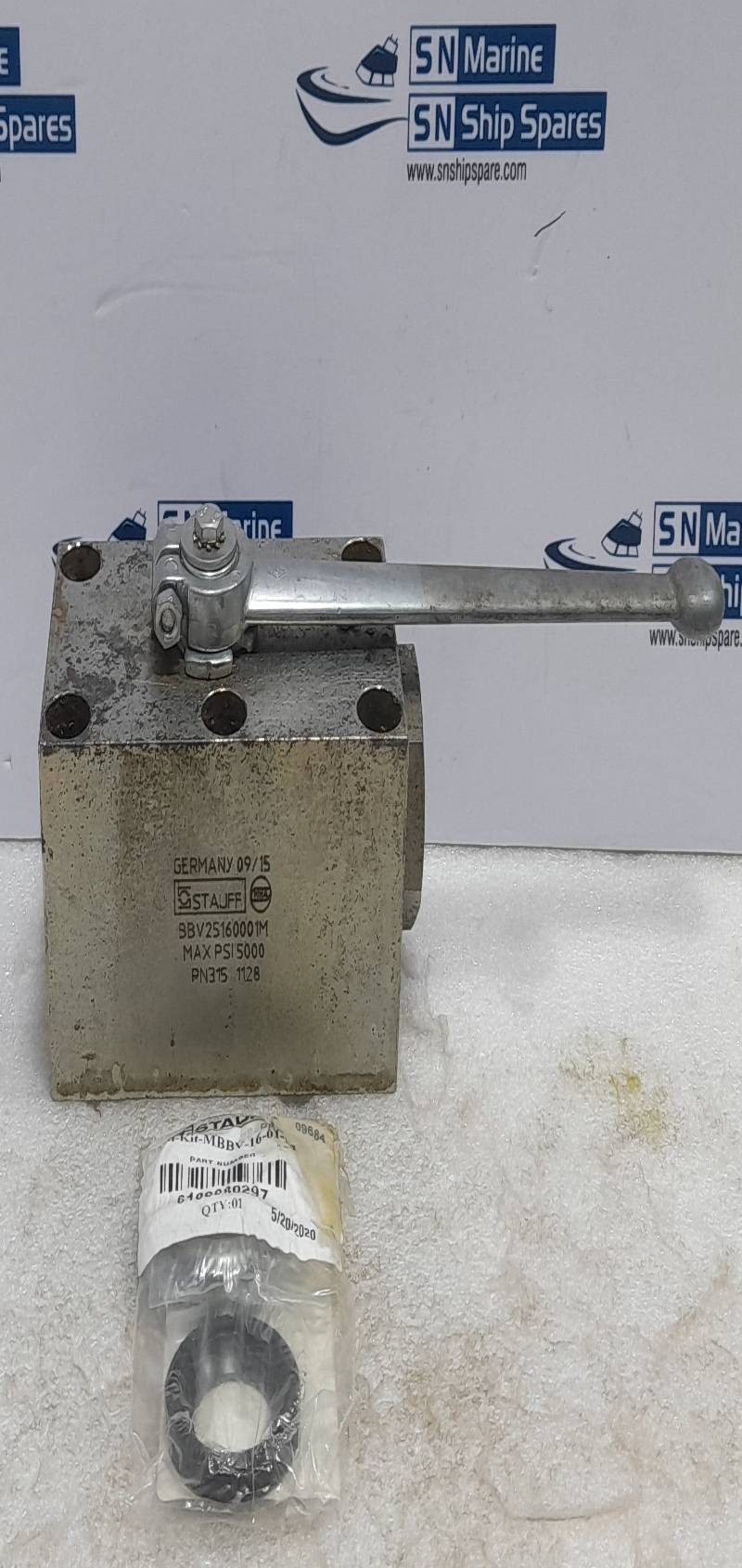Stauff MHA BBV25160001M Ball Valve Max PSI 5000 PN315 & Seal Kit MBBV-16-01-M