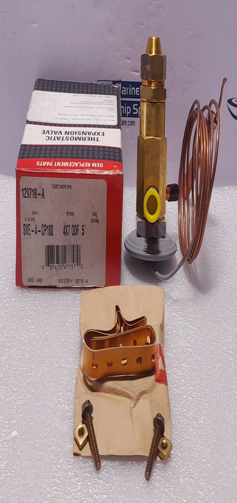 Sporlan SVE-4-CP100 Thermal Expansion Valve 4X7 ODF 5’ Parker 129719 129719-A