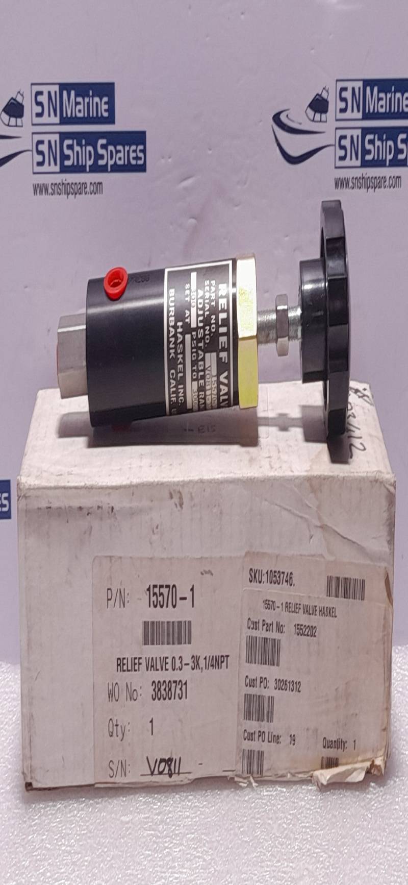 Haskel 15570-1 Relief Valve Adjustable Range 300 PSIG To 3000 PSIG NOV 1552202