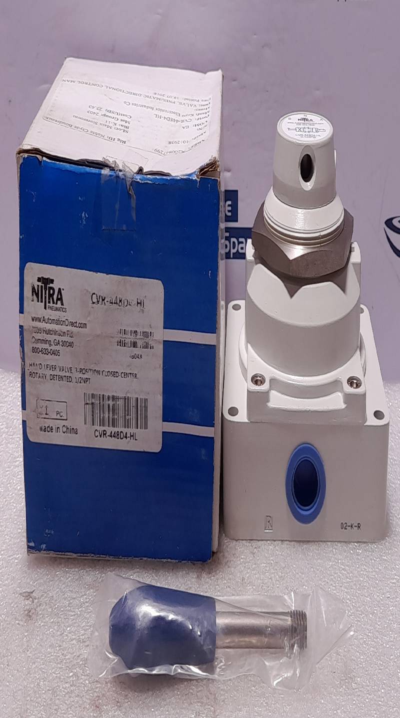 Nitra CVR-448D4-HL Hand Lever Valve 3-Position Close Center Rotary Detented ½NPT