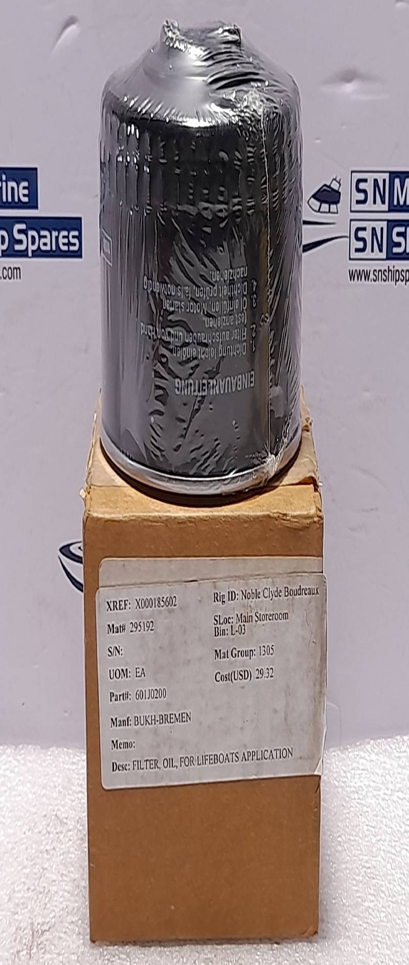 Complete Filter CFS-92001 Bukh 601J0200 Oil Filter