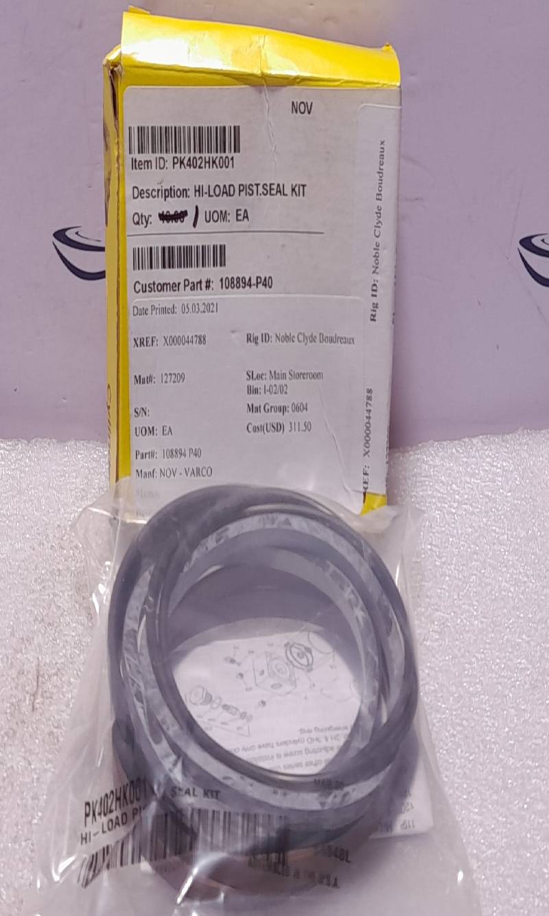 Parker PK402HK001 HI-Load Piston Seal Kit NOV 108894-P40 Piston Seals